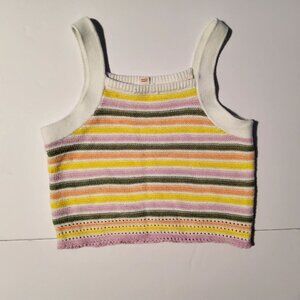 Striped Knit Tank Top By Cat & Jack Size S (6/7) Soft, breathable cotton blend